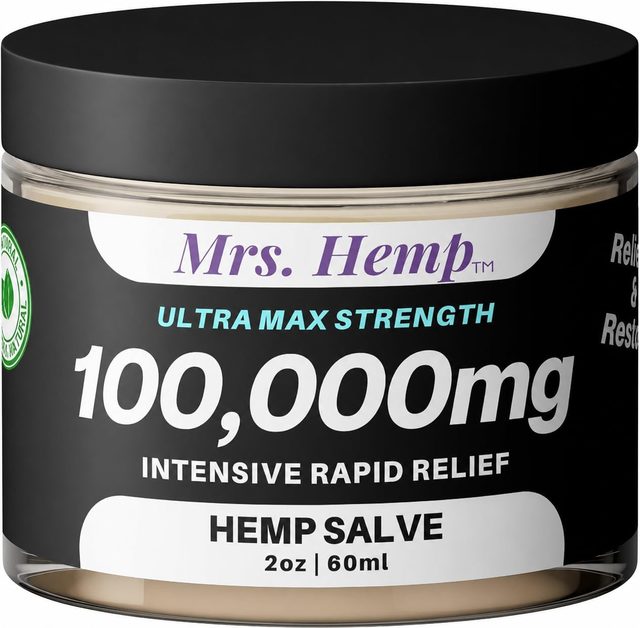 Mrs. Hemp 100,000 MG hemp salve, 2 oz jar