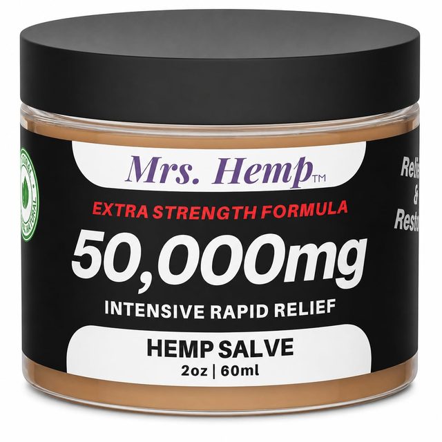 Mrs. Hemp 50,000 MG hemp salve, 2 oz jar